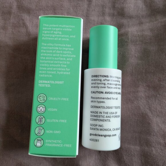 🌸 Goop good.clean.goop beauty Aging Serum with Peptides & Tranexamic Acid NIB - Picture 4 of 5